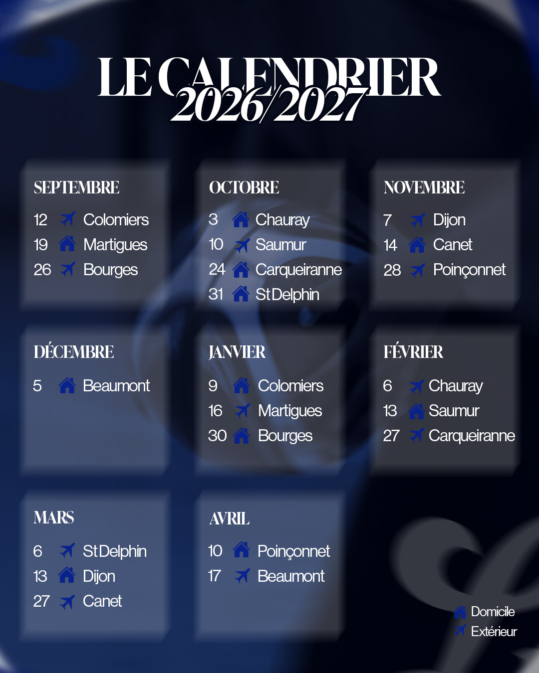 Calendrier officiel basket NF1